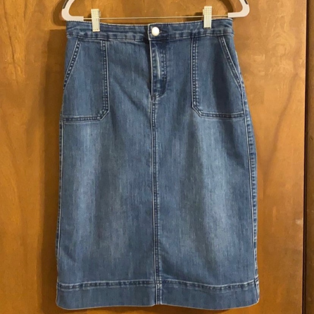 Christopher & Banks Utility Pocket Jean Skirt